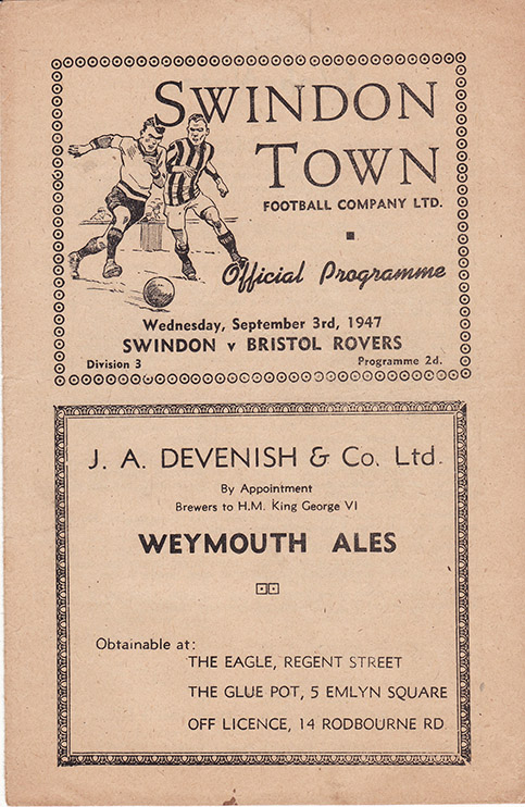 <b>Wednesday, September 3, 1947</b><br />vs. Bristol Rovers (Home)